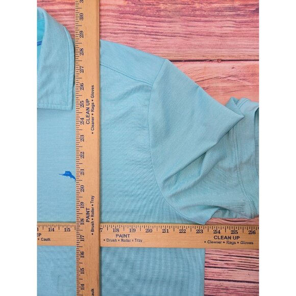 Tommy Bahama Mens Polo Shirt Turquoise Large - Picture 7 of 7